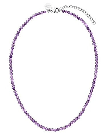 Purelei Amethyst Kette Damen (Silber) – Halskette Damen aus langlebigem Edelstahl – Wasserfeste Kette mit Anhänger – 35-40 cm Länge – Halskette für deinen individuellen Look im Sale